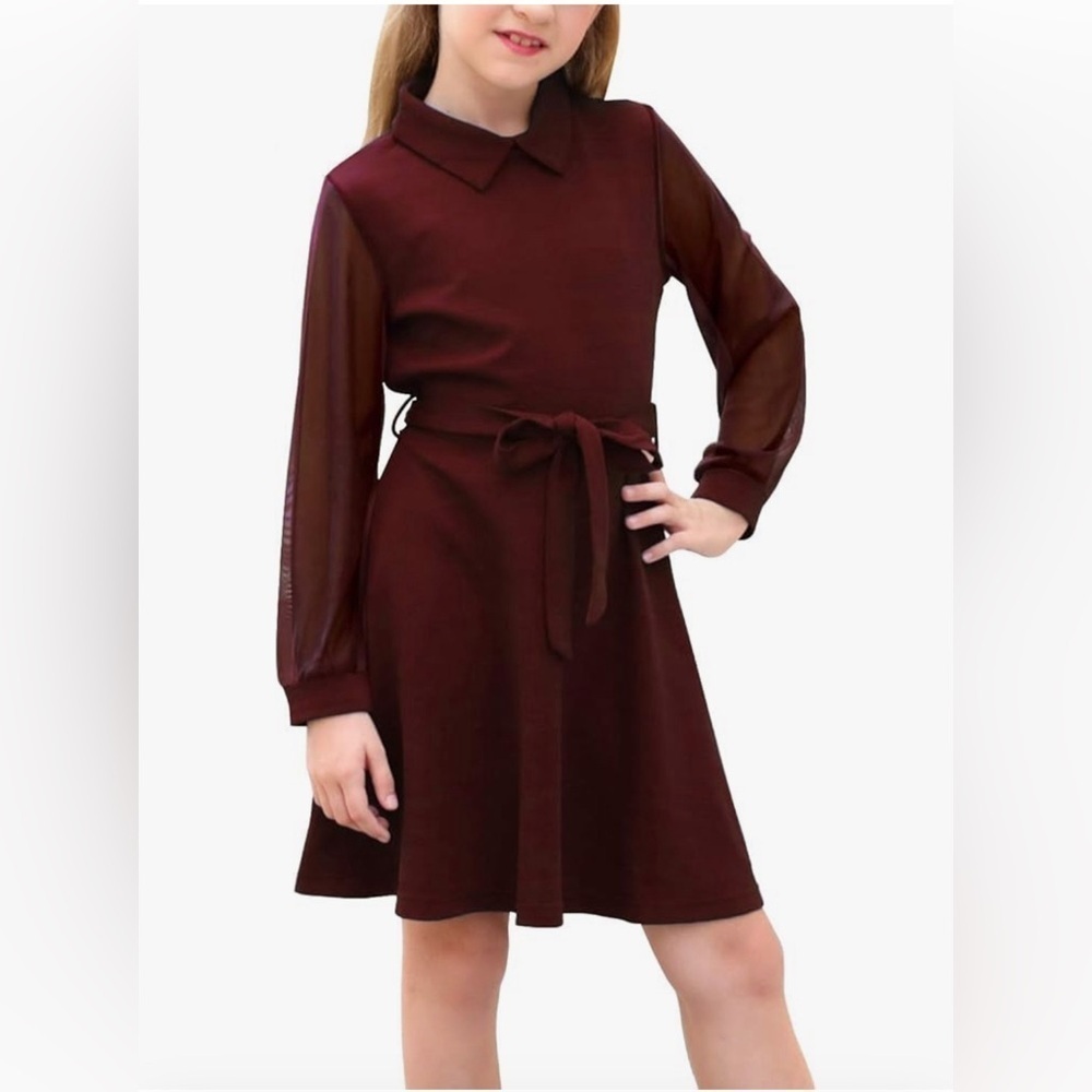Holiday Dress with mesh sleeves